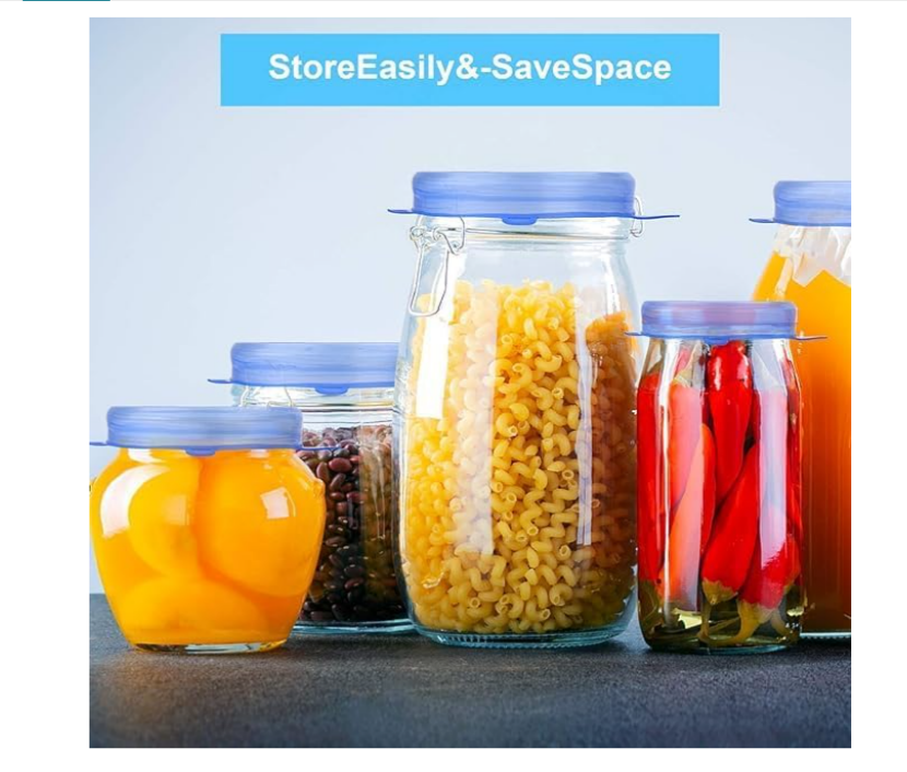 Reusable Silicone Stretch Lids Set of 6 | Airtight Food Covers