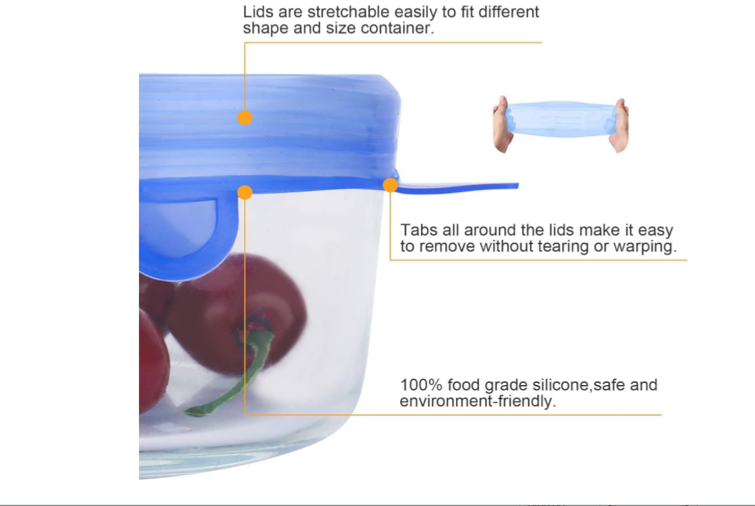 Reusable Silicone Stretch Lids Set of 6 | Airtight Food Covers