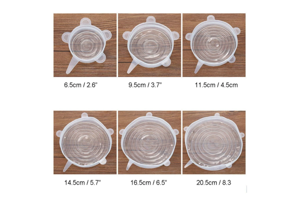 Reusable Silicone Stretch Lids Set of 6 | Airtight Food Covers